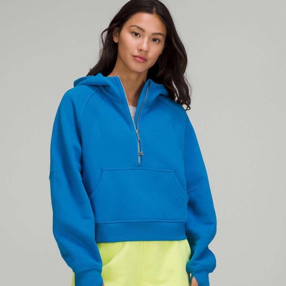 Lululemon Cropped Half Zip Scuba Jacket Blue Nile
